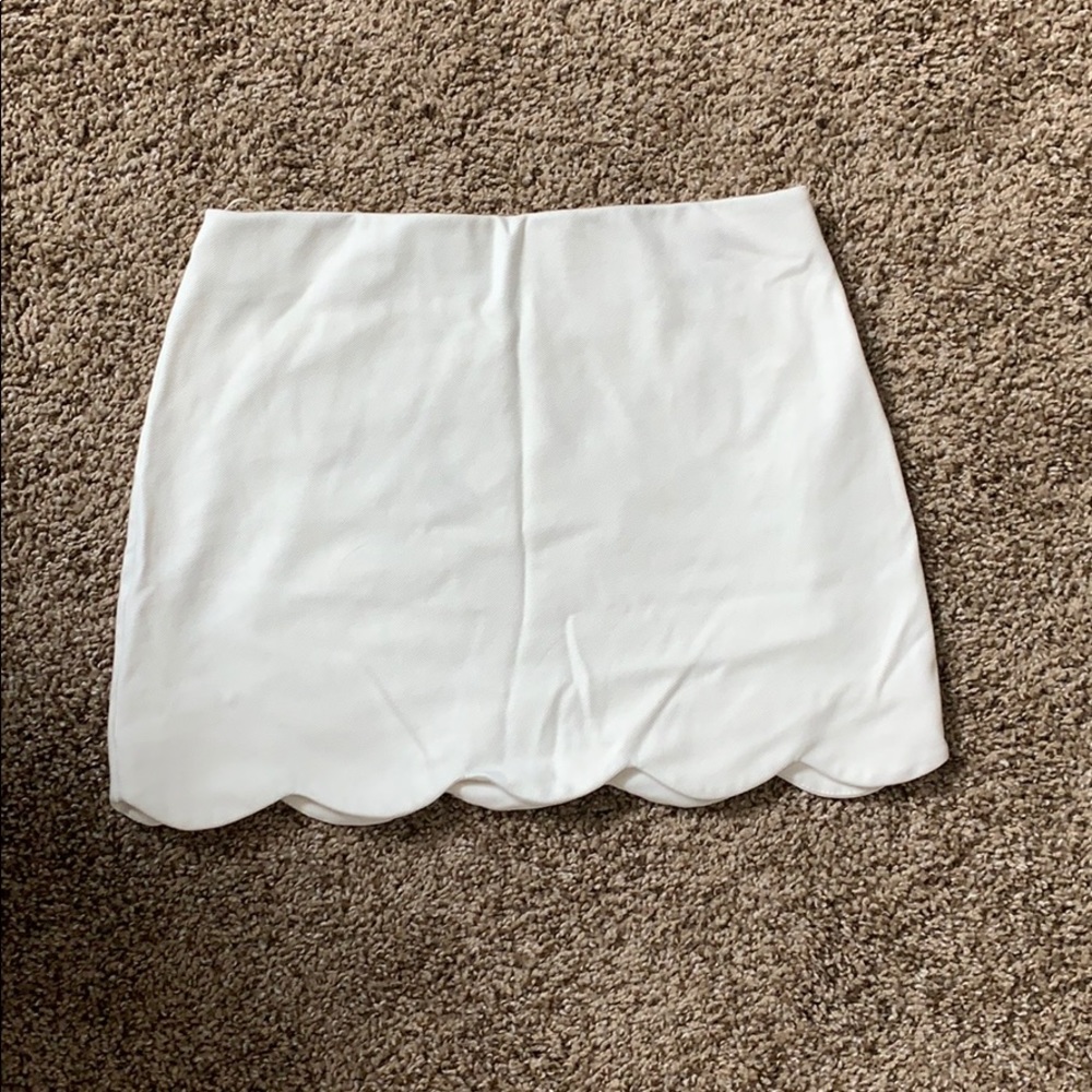Top shop scalloped white mini